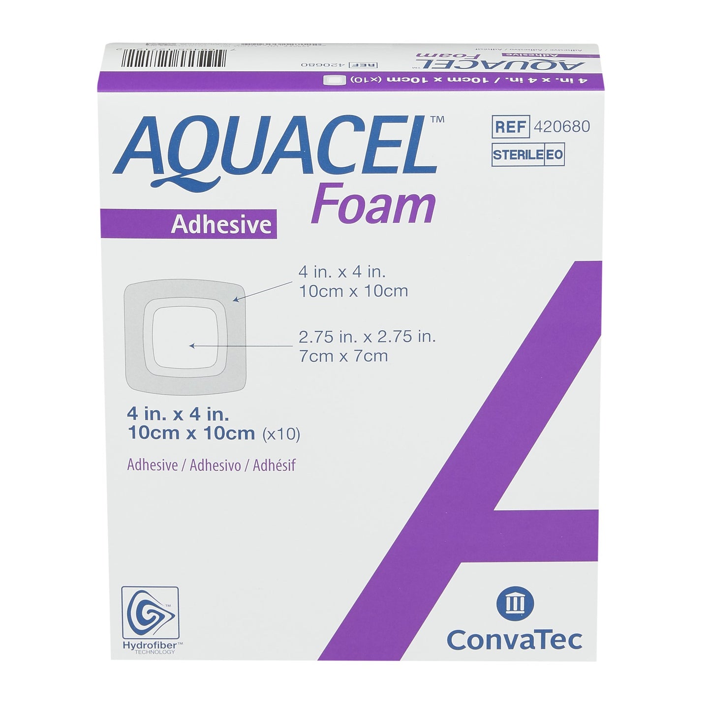 DRESSING, WOUND AQUACEL ADH FOAM 4"X4"