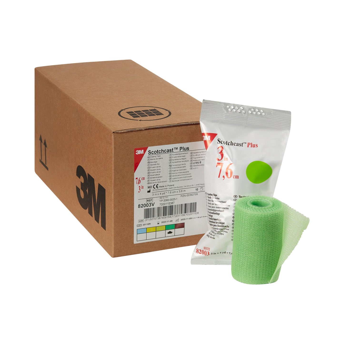 TAPE, CAST SCOTCHCAST 3"X4YDSBRT GRN