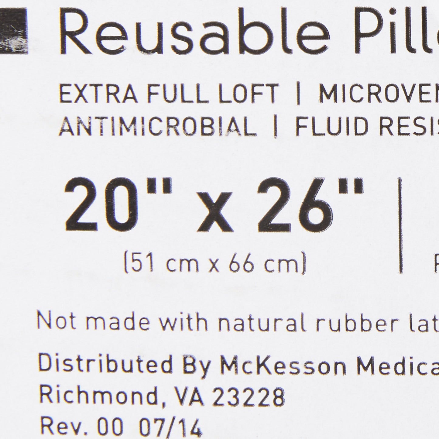 PILLOW, MICROVENT XFULL LOFT WHT 20X26