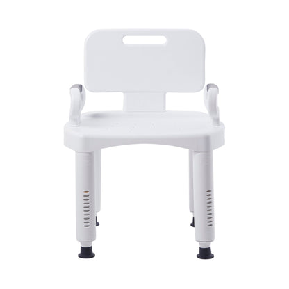 BENCH, BATH PREM W/BACK/ARMS PLAS FRAME 350LBS
