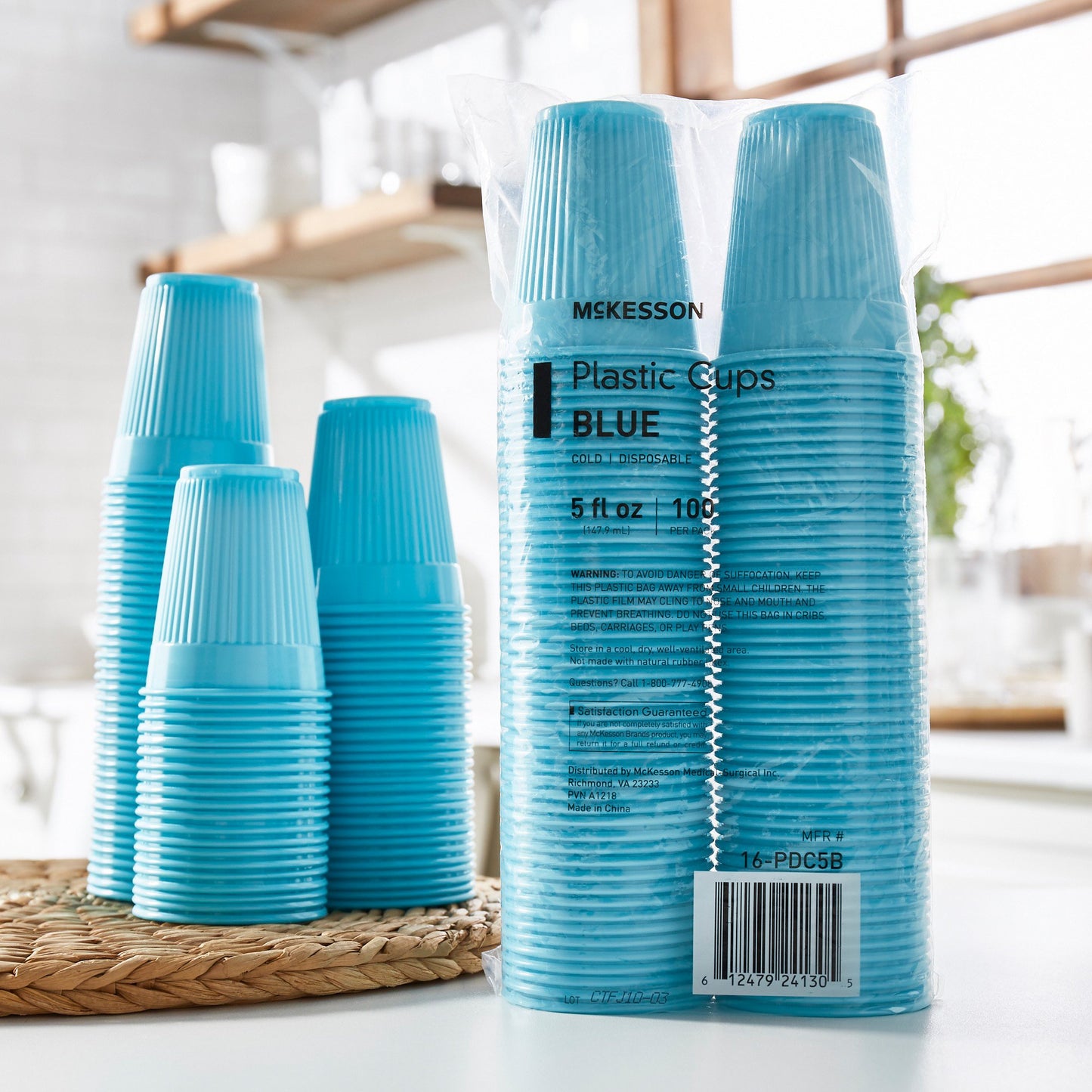 CUP, DRINKING PLASTIC BLU 5OZ