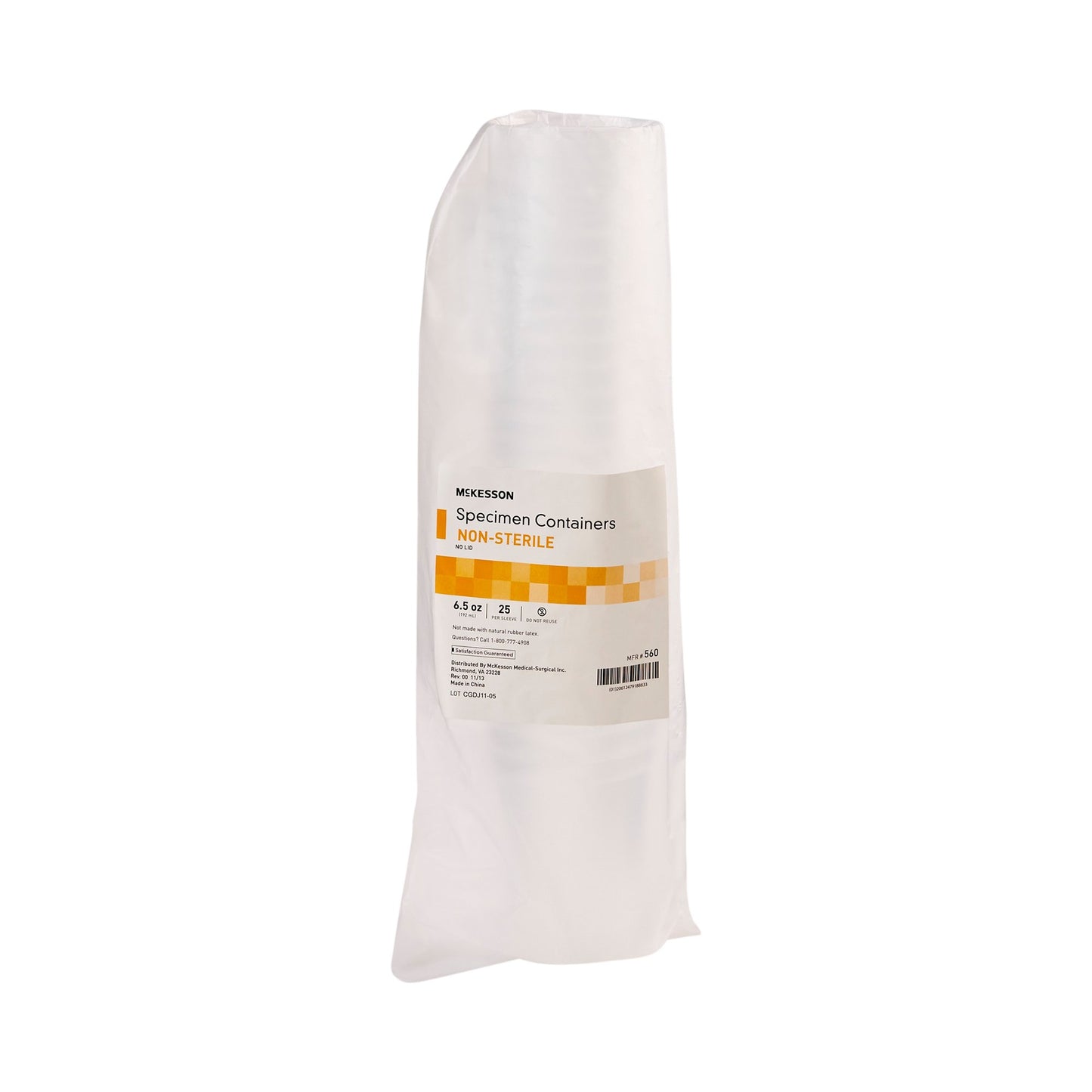 CONTAINER, SPCMN COLL N/S W/OLID 6.5OZ