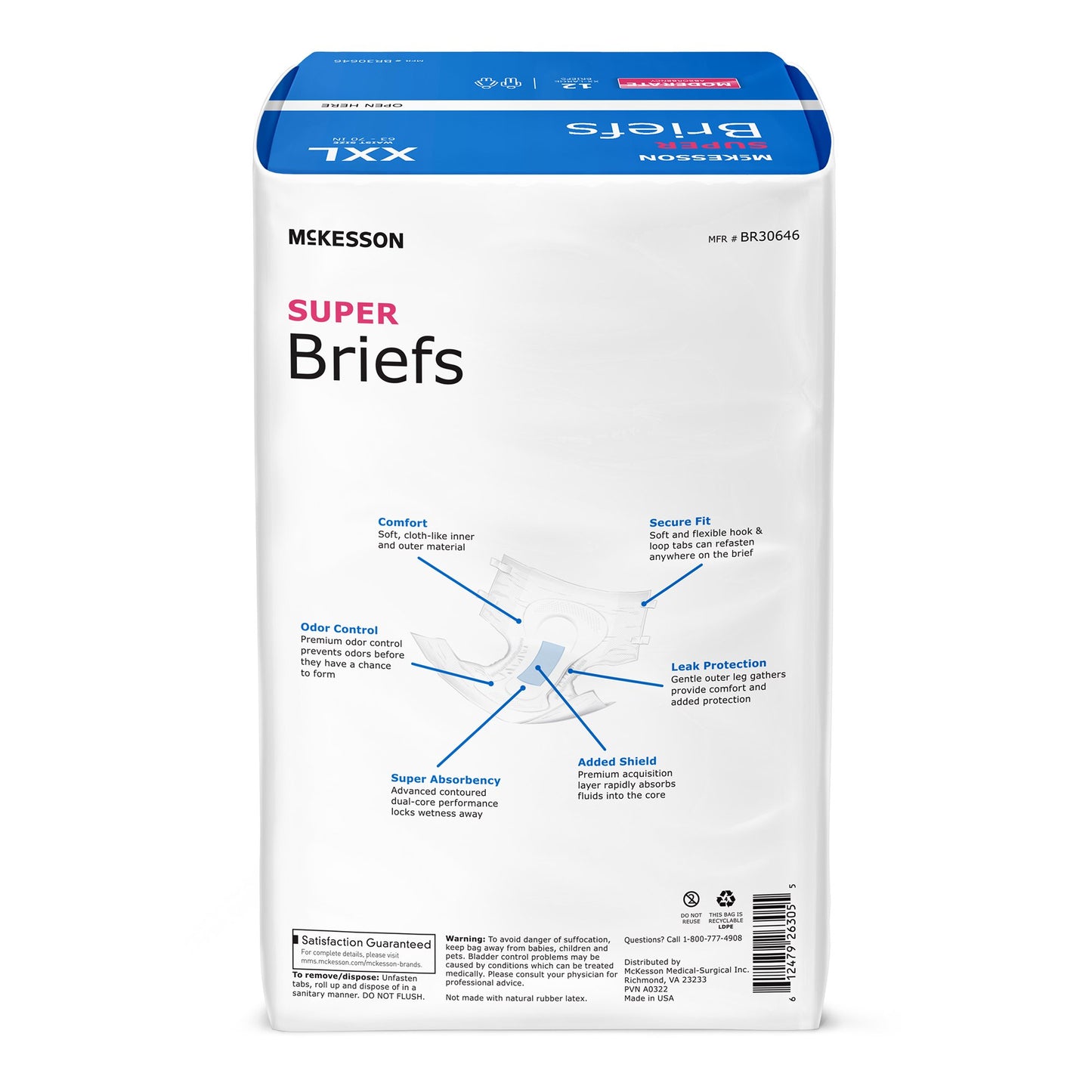 BRIEF, TAB CLOSURE SUPER 2XLG63-70"
