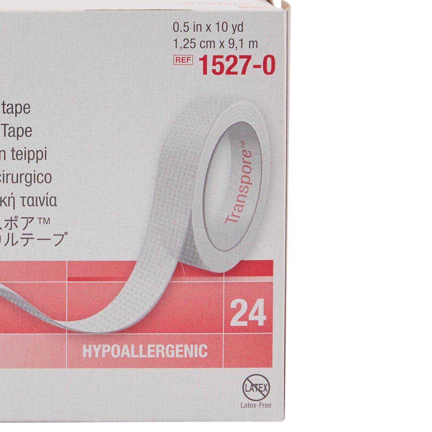 TAPE, ADHSV TRANSPORE 1/2"X10YDS