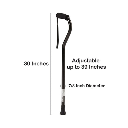 CANE, OFFSET ALUM BLK