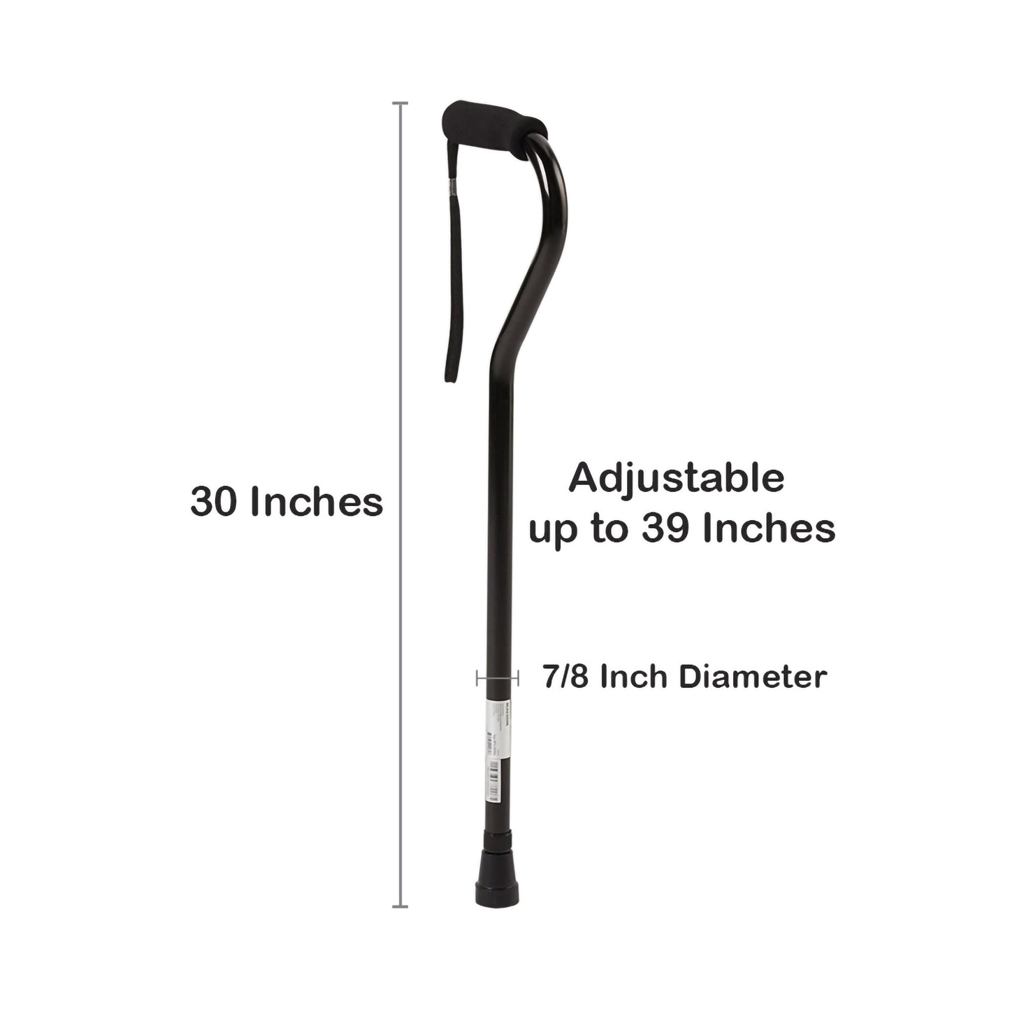 CANE, OFFSET ALUM BLK