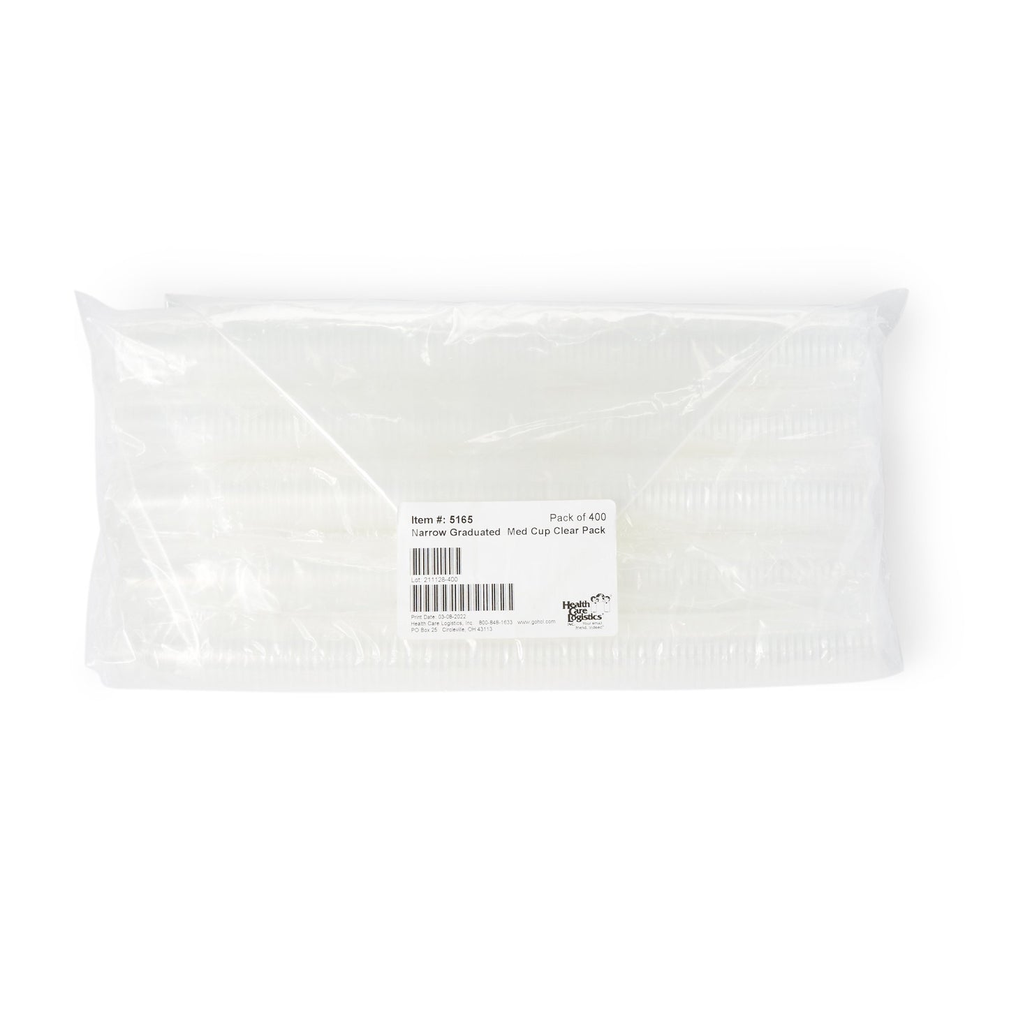 CUP, MED 30CC GRAD NARROW MOUTH CLR