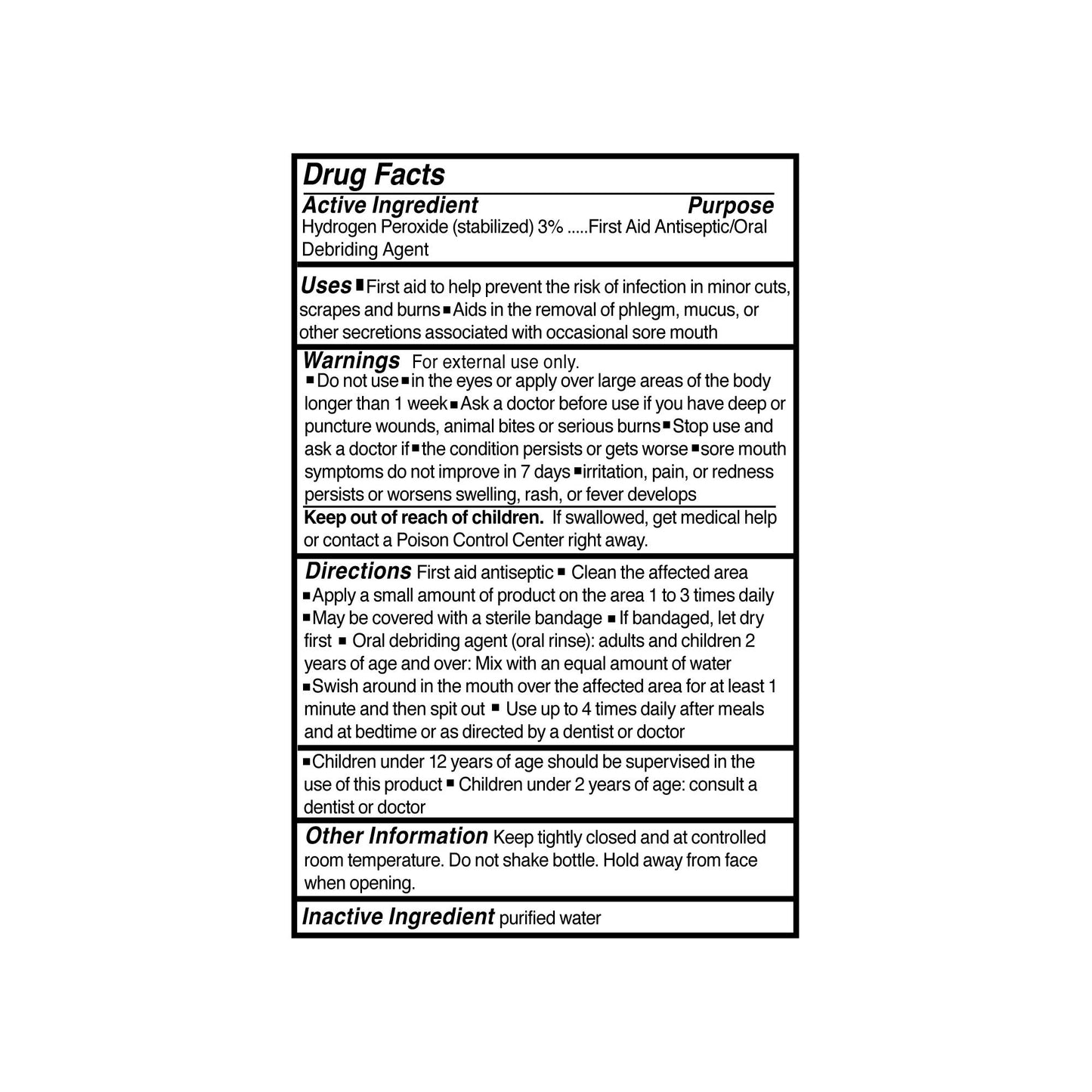 HYDROGEN PEROXIDE, 3% 4OZ