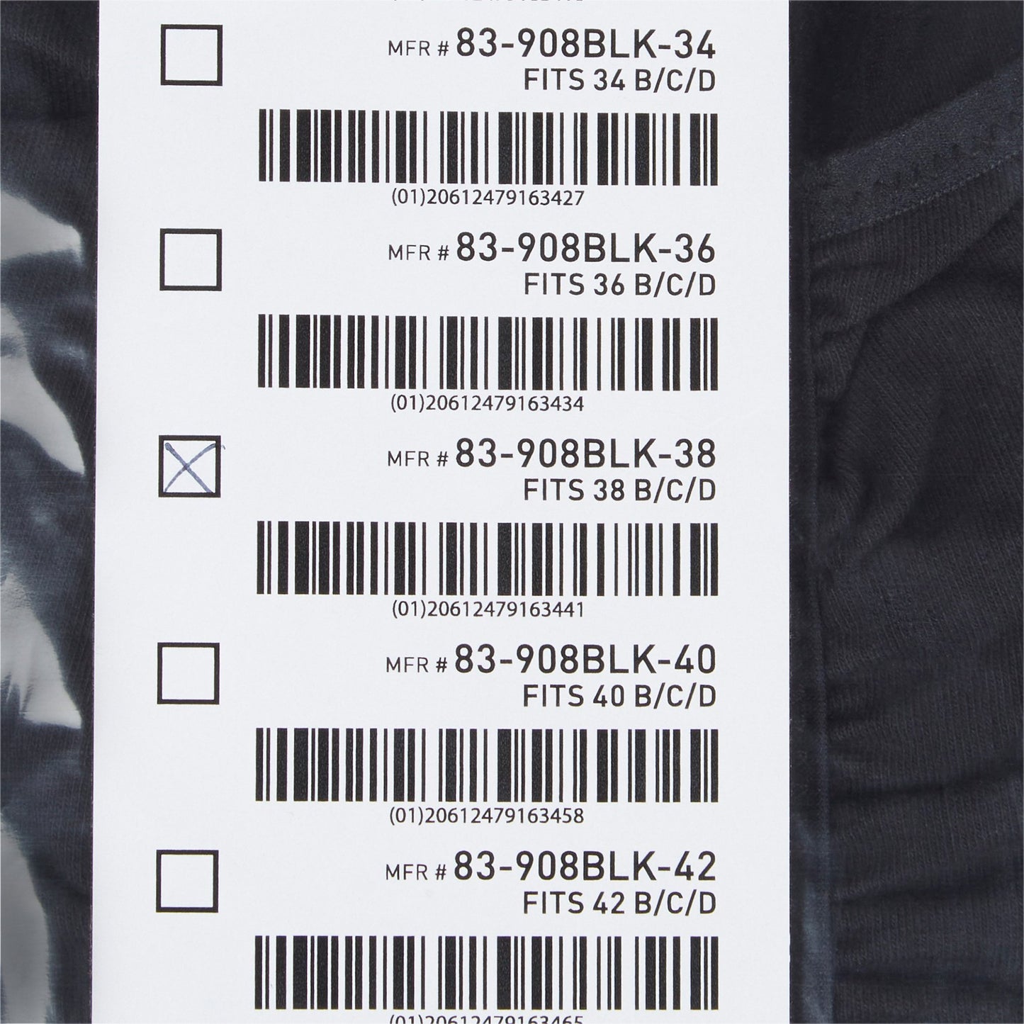 SUPPORT, SURGI-BRA II BREAST COTTON BLK LF 38B/C/D MGM83