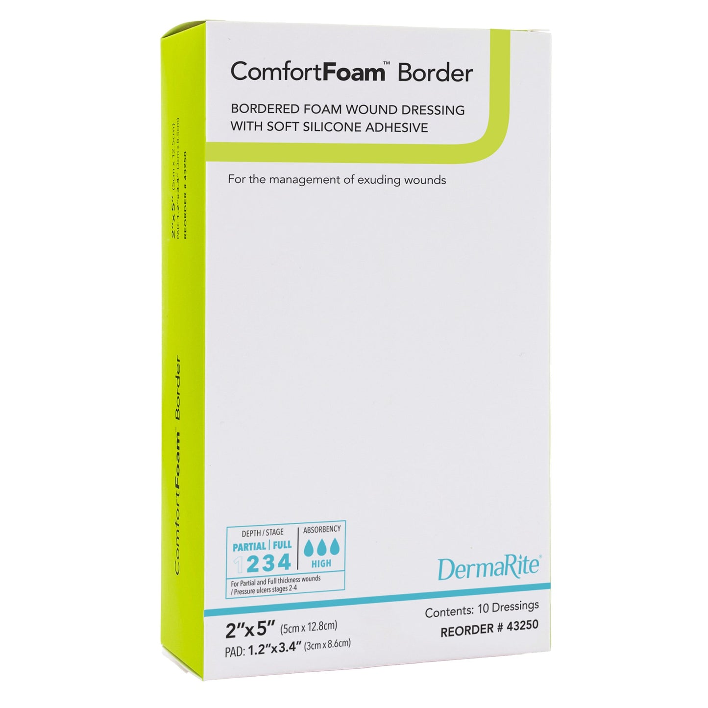 DRESSING, COMFORT FOAM 2"X5"