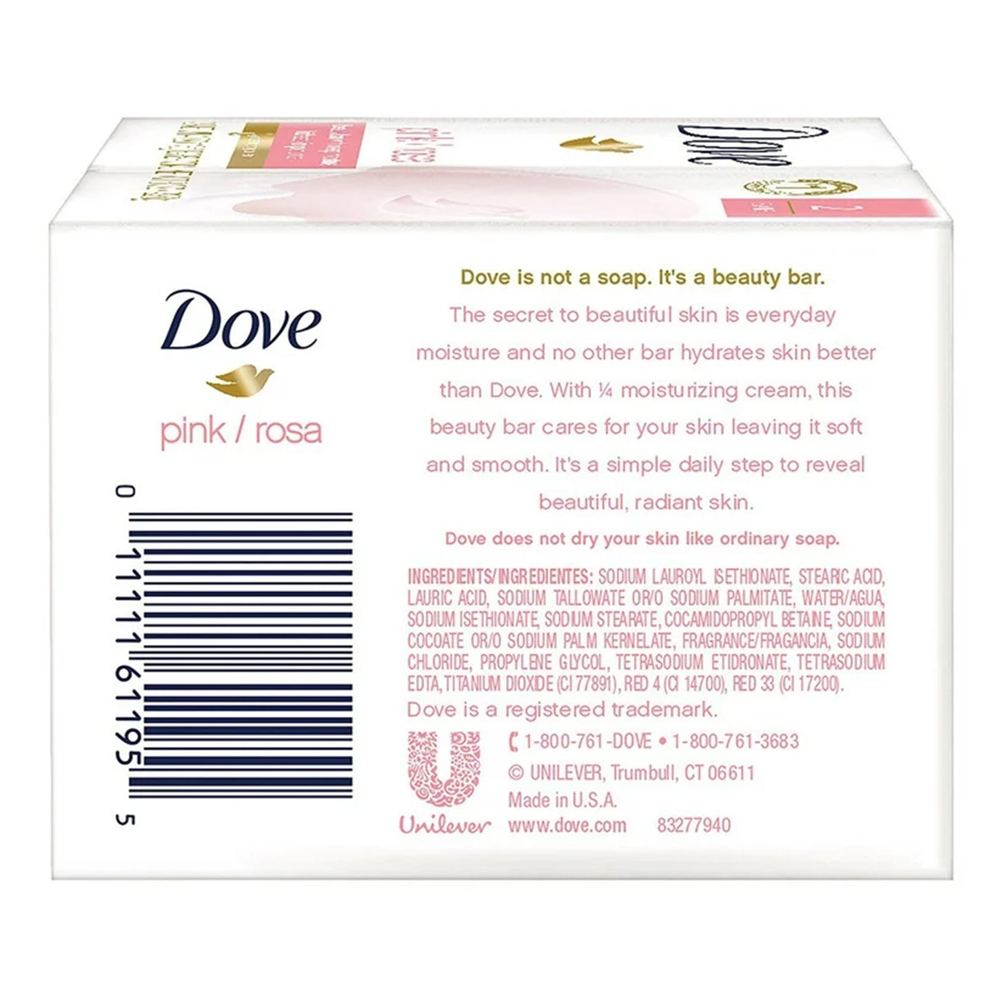 DOVE, BAR PNK 7.5OZ