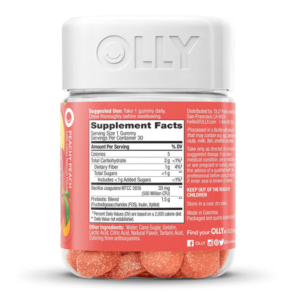 OLLY, GUMMY PROBIOTIC + PREBIOTIC PEACHY PEACH