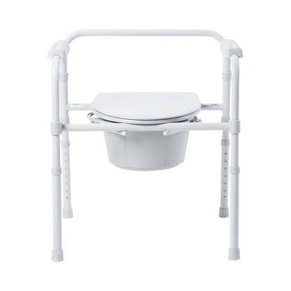 COMMODE, FOLDING STEEL FRAME 350LBS