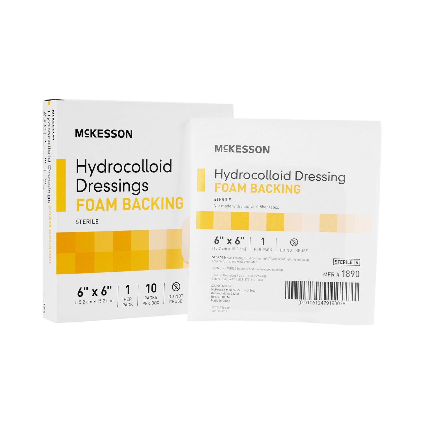 DRESSING, HYDROCOLLOID FOAM-BCK STR 6X6"