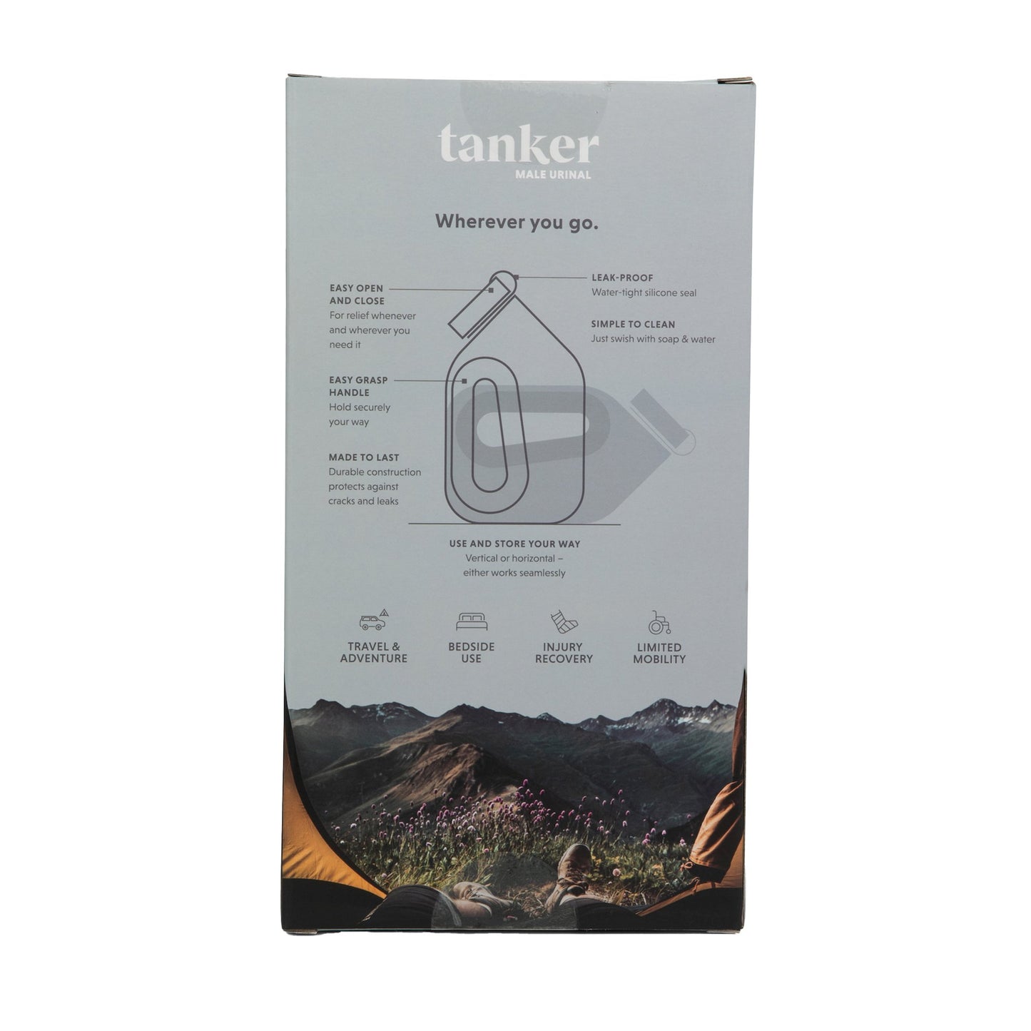 URINAL, PORT F/BEDSIDE & ON-THE-GO MALE CEMENT GRY
