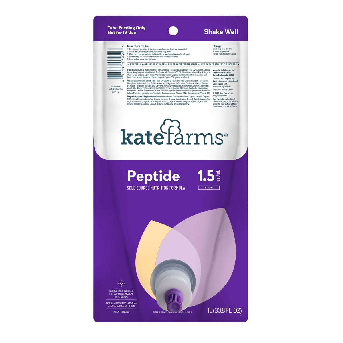 SUPPLEMENT, PEPTIDE 1.5 PLAINCLOSED SYSTEM 1000ML
