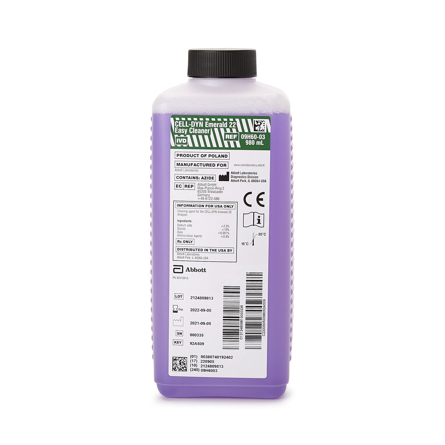 CLEANER, CELL-DYN EMERALD 22 EZ