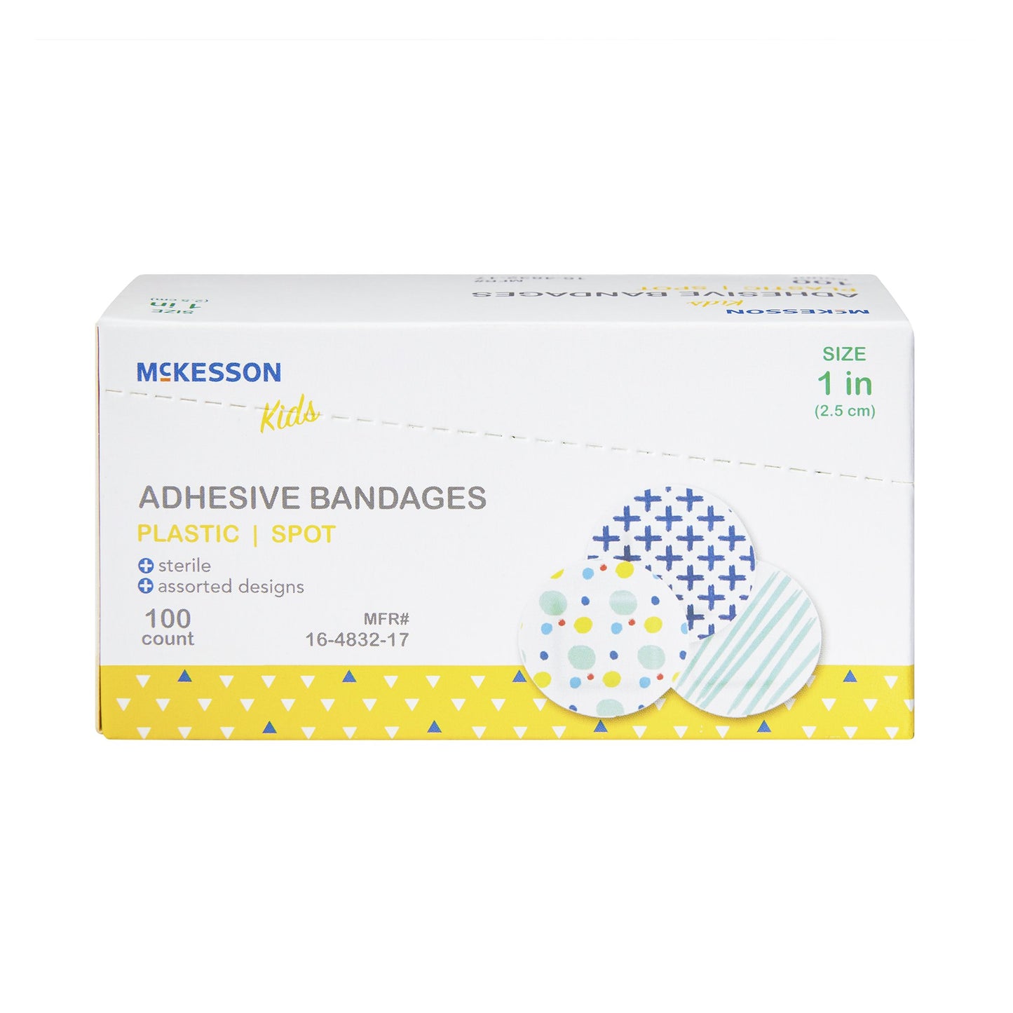 BANDAGE, ADH MCKID SPOT ASTD PATTERN 1"