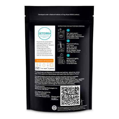 POUCH, DRUG DISPOSAL DETERRA MED 45PILL/POUCH