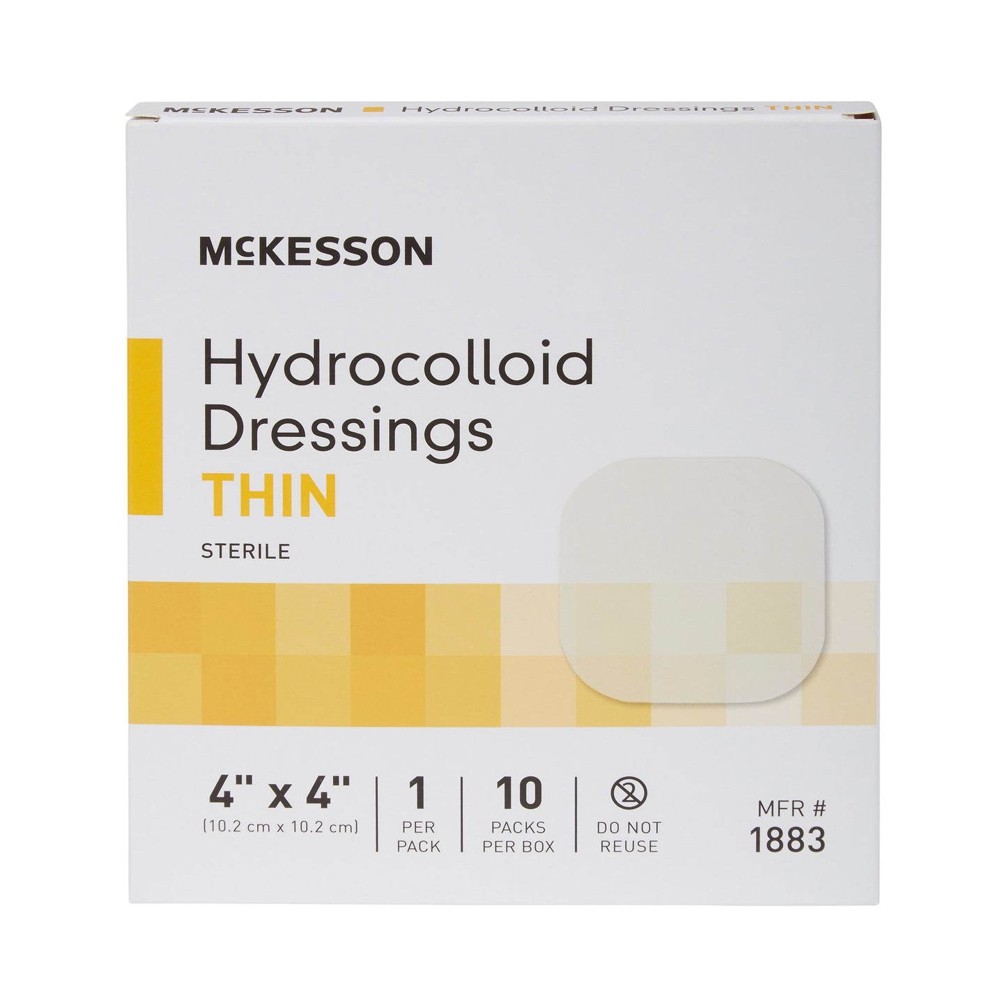 DRESSING, HYDROCOLLOID THIN STR 4"X4"