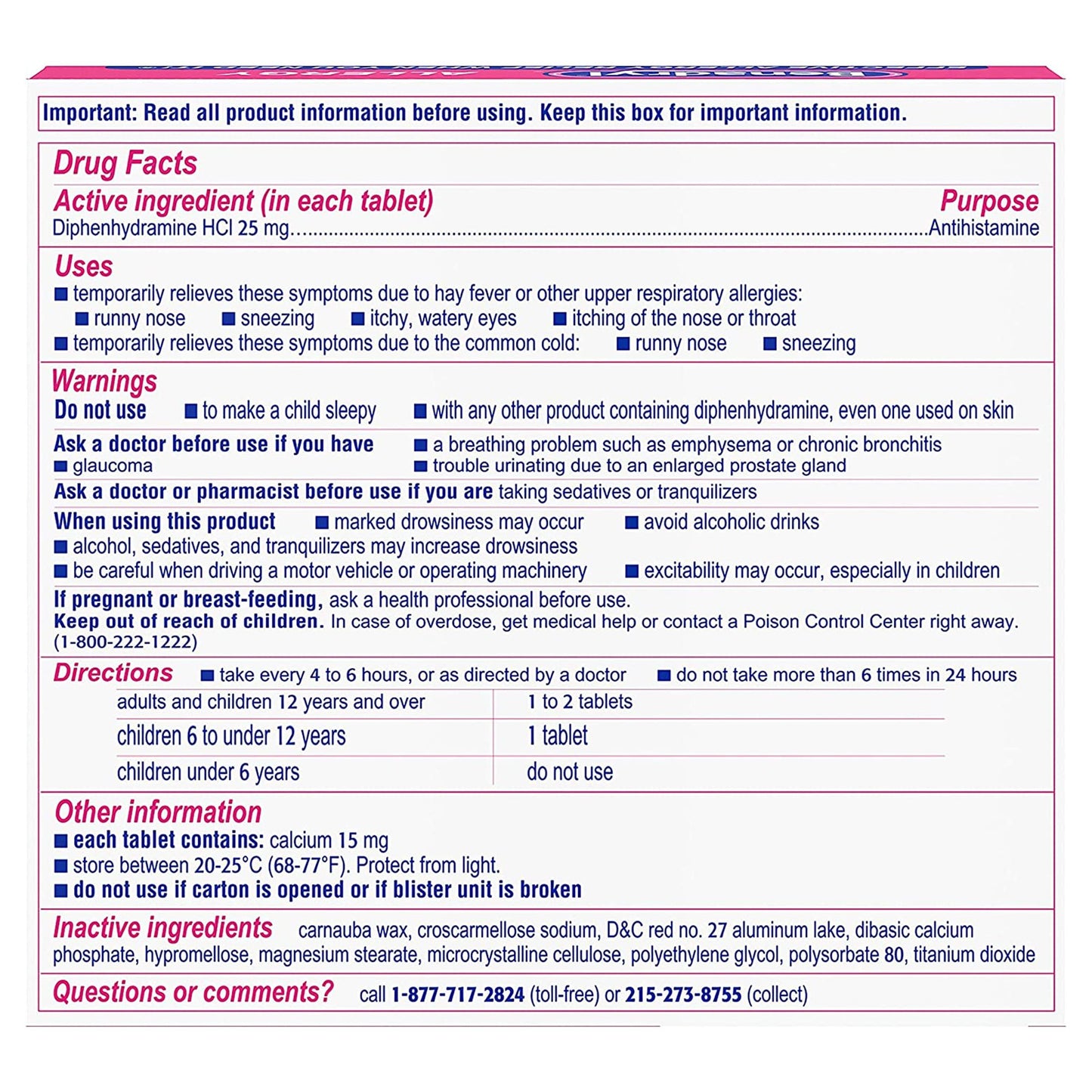 BENADRYL ULTRA, TAB 25MG