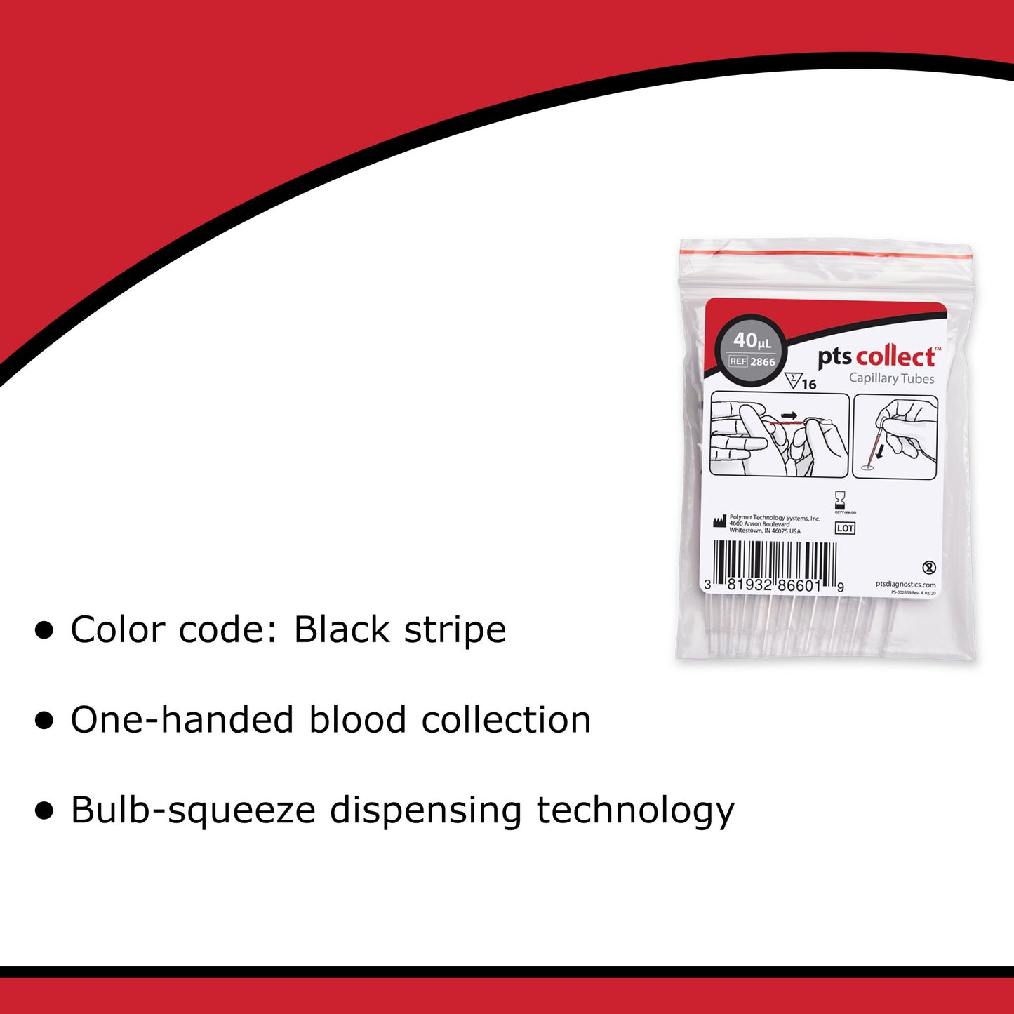 TUBE, CAPILLARY PLAIN BLK 40ULGLS