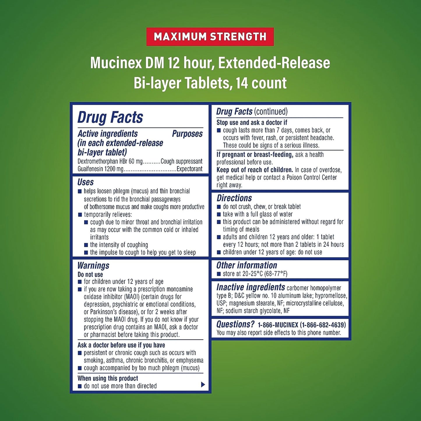 MUCINEX DM, TAB MAX STRNTH 1200-60MG