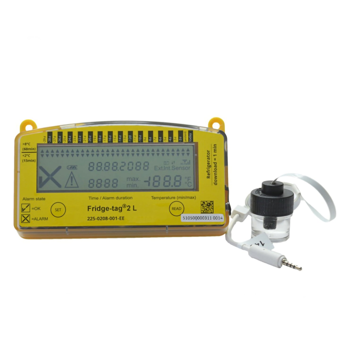 DATA LOGGER, VACCINE W/VIAL &PROBE 2.0-8.0C