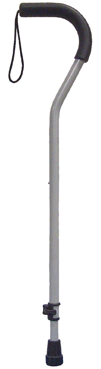 CANE, ALUM OFFSET HNDL W/TAB LOC SILENCE