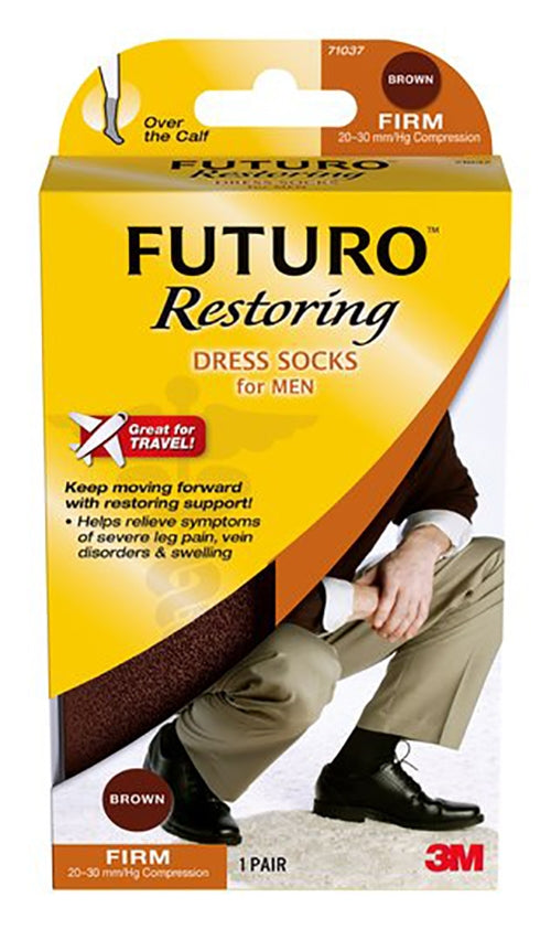 SOCKS, DRESS COMPRSN FUTURO RESTORING BLK MENS LG