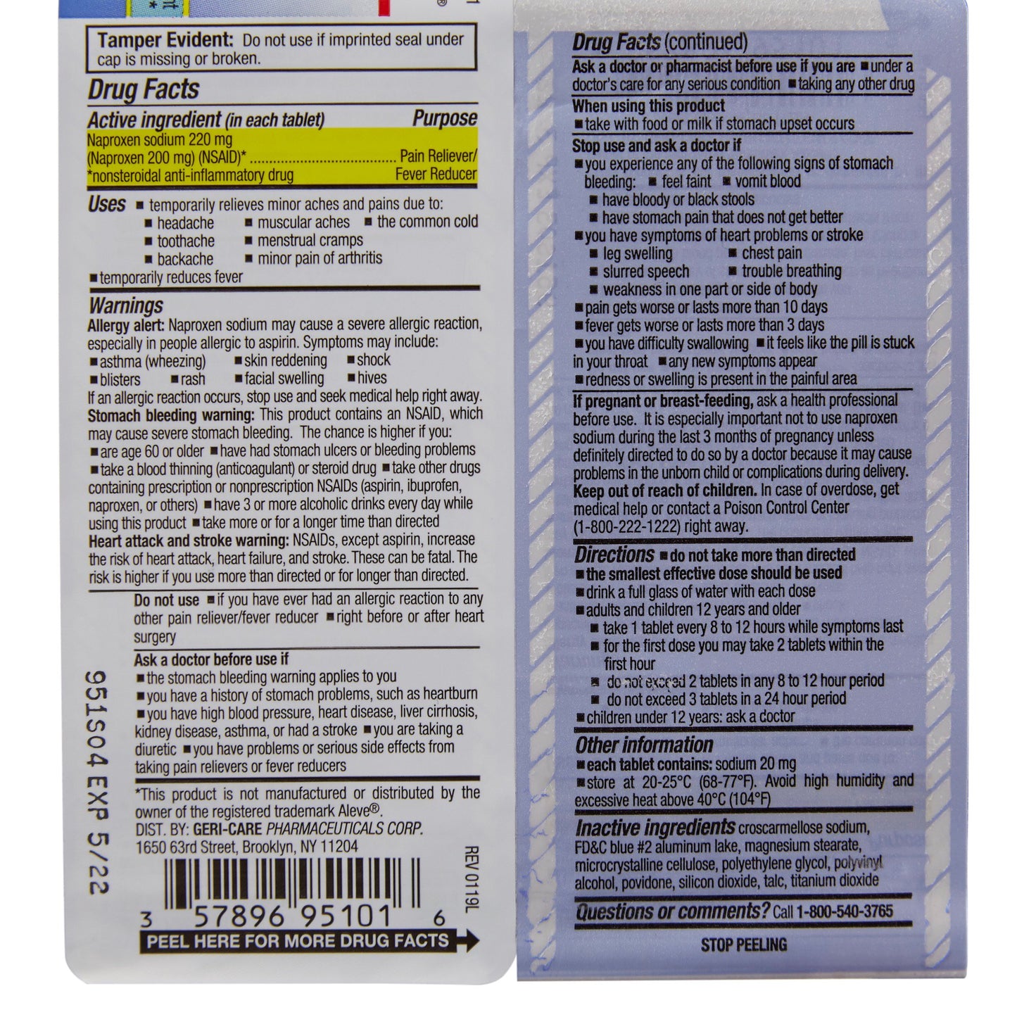 NAPROXEN SODIUM, TAB 220MG