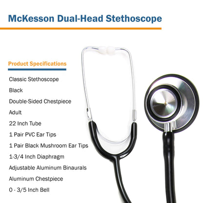 STETHOSCOPE, DUAL HEAD BLK