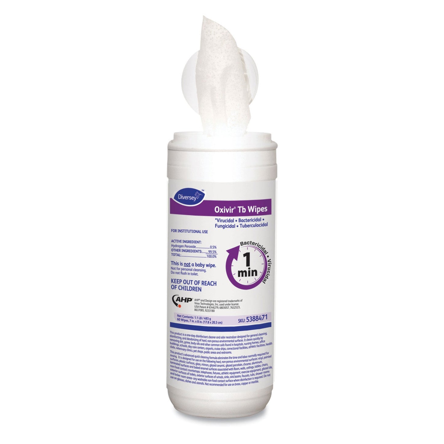 WIPE, CLEANER OXIVIR WHT 7X8