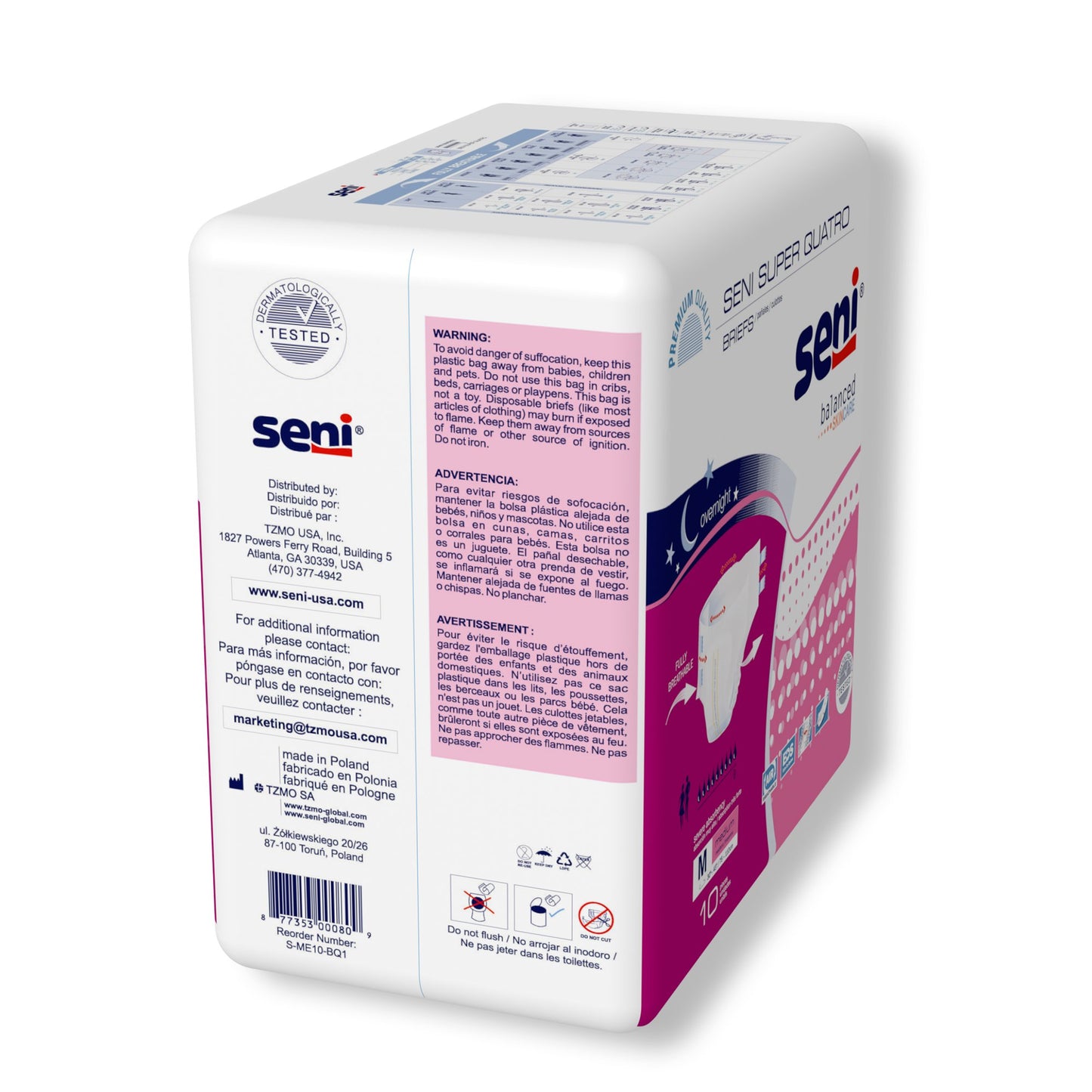 BRIEF, INCONT SENI SUPER QUATRO MED 30"-43"