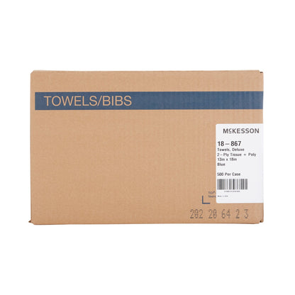 TOWEL, PRO 2PLY/POLY BLU 13X18