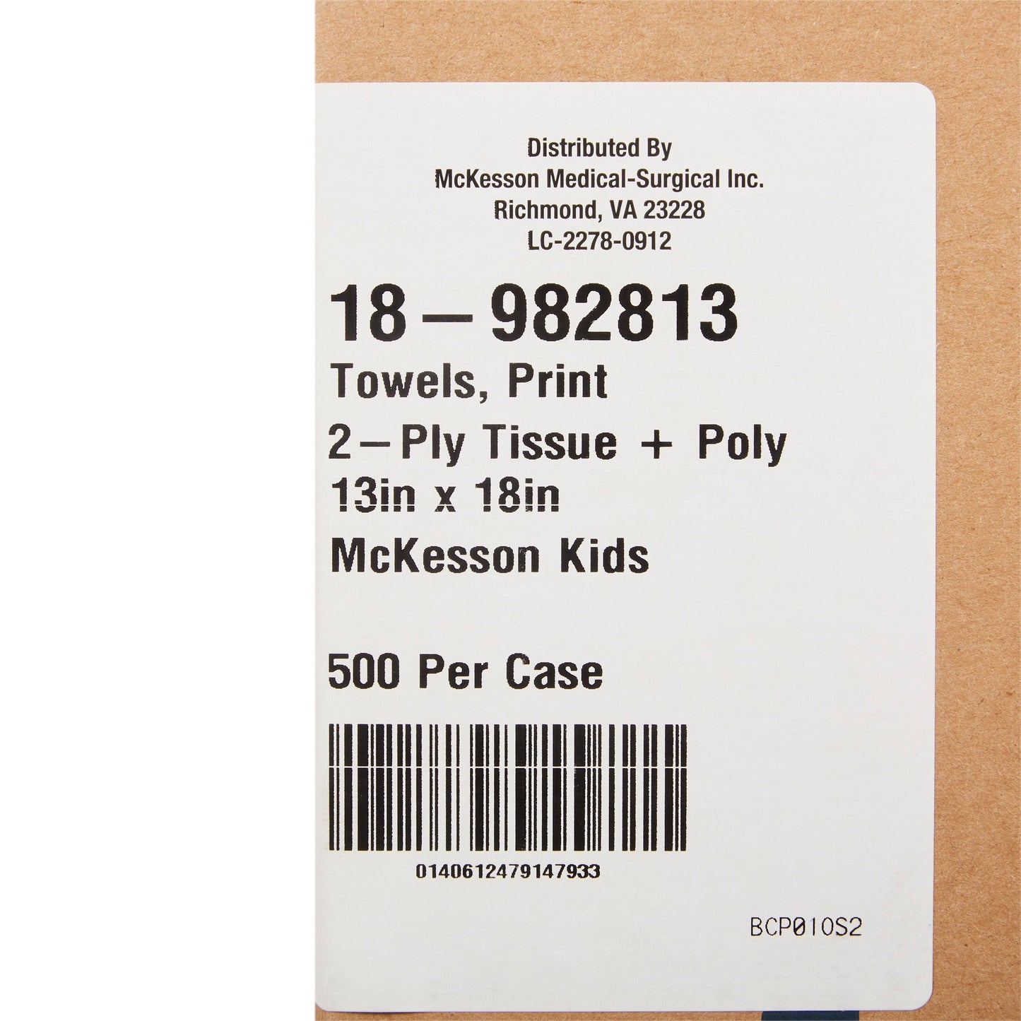 TOWEL, PRO 2PLY/POLY MCK KIDSPRNT 13X18