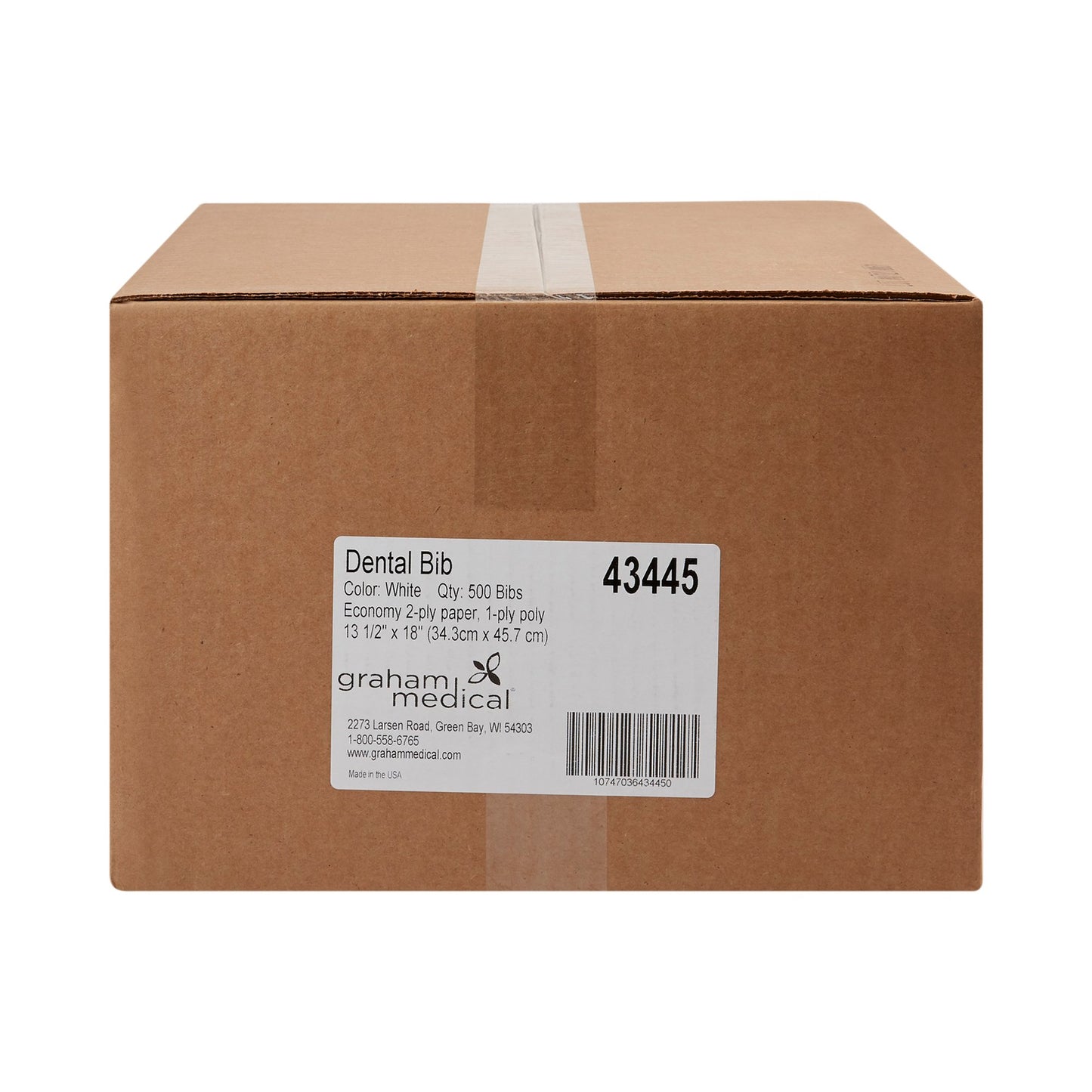 BIB, DENTAL TTP WHT 13.5"X18"