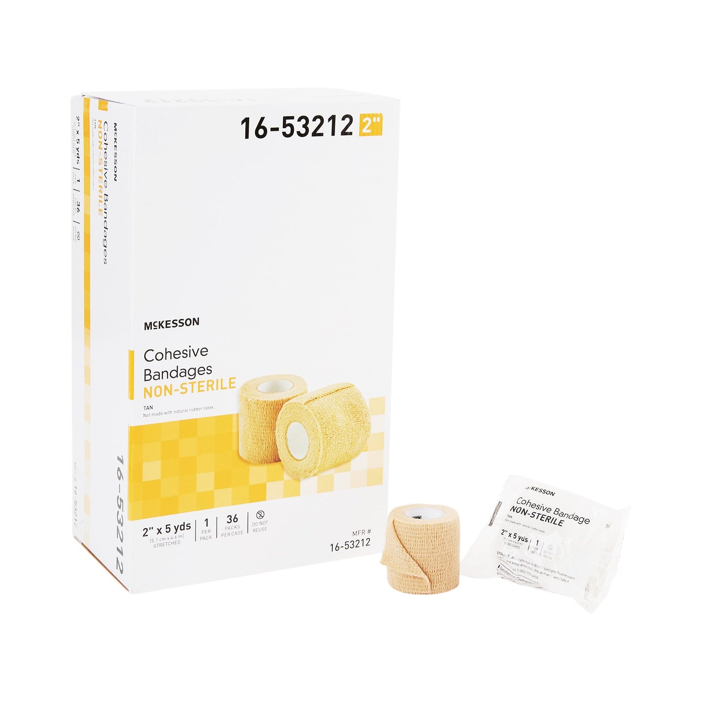 BANDAGE, COHESIVE N/S LF TAN 2"