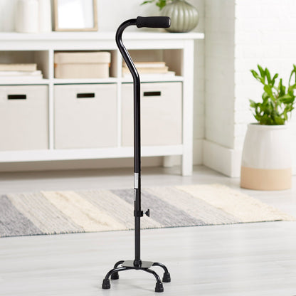 CANE, QUAD/SM BASE STEEL BLK