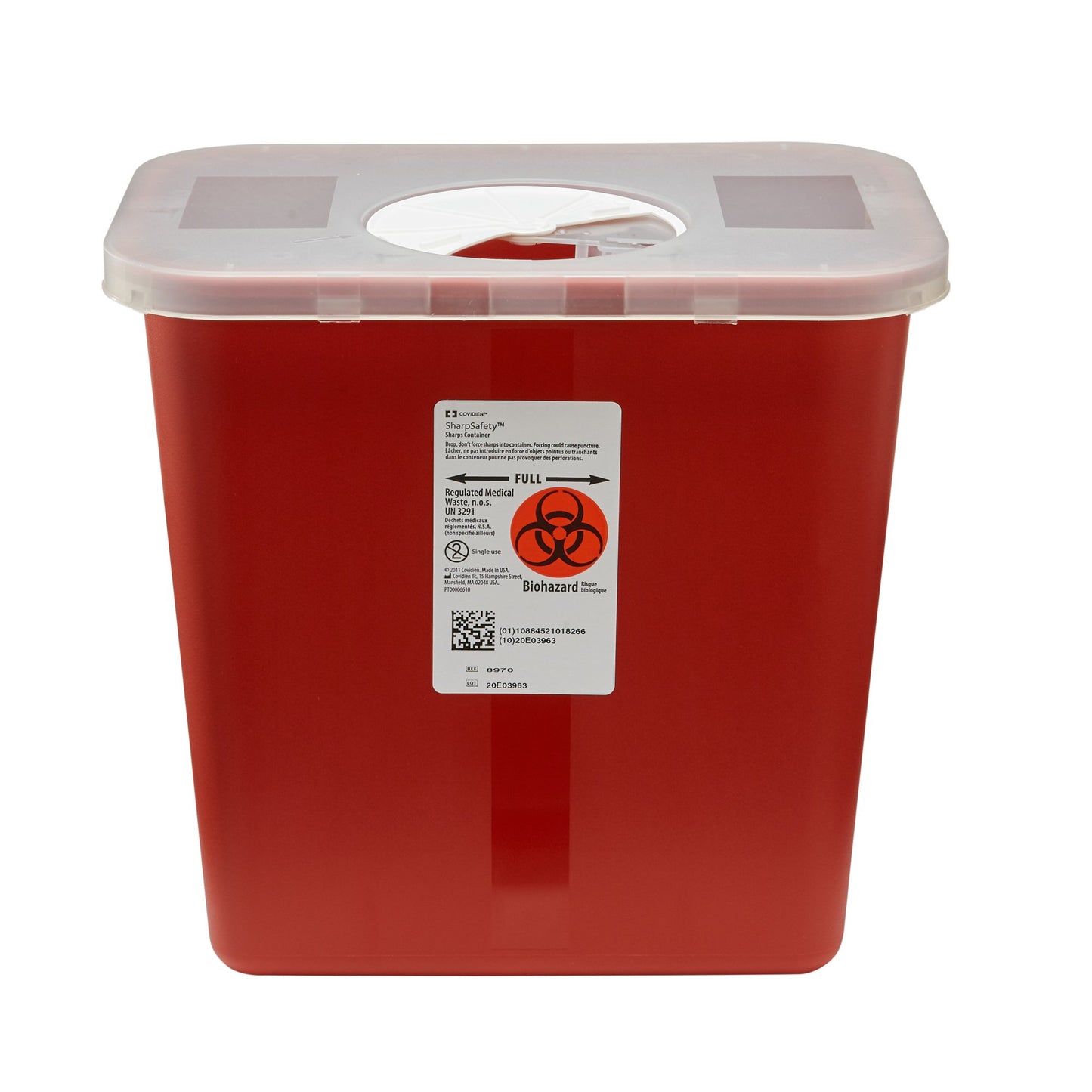 CONTAINER, SHARPS RED 2GL W/LID
