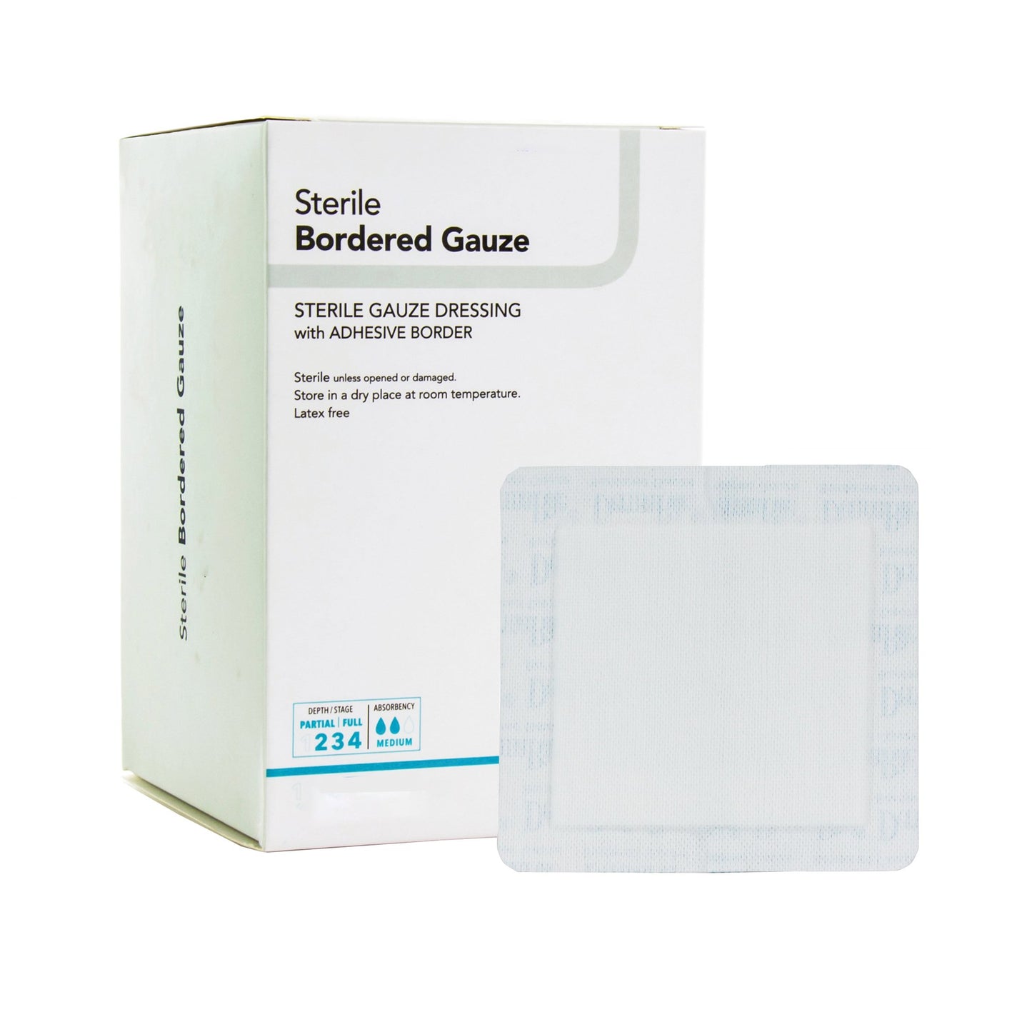 GAUZE, BORDERED DRSG STR 2X2"