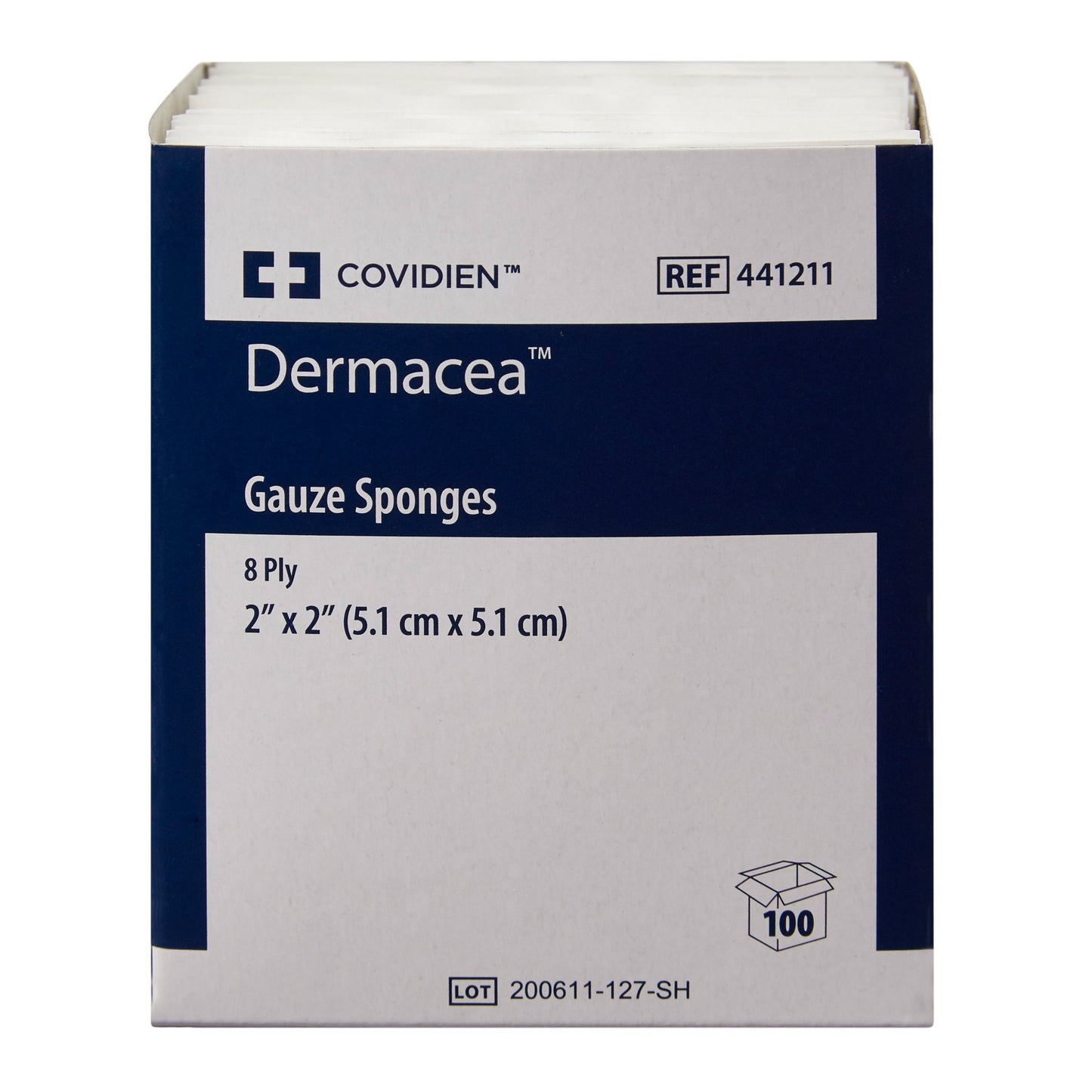 SPONGE, GAUZE DERMACEA 2"X2" 8PLY STR