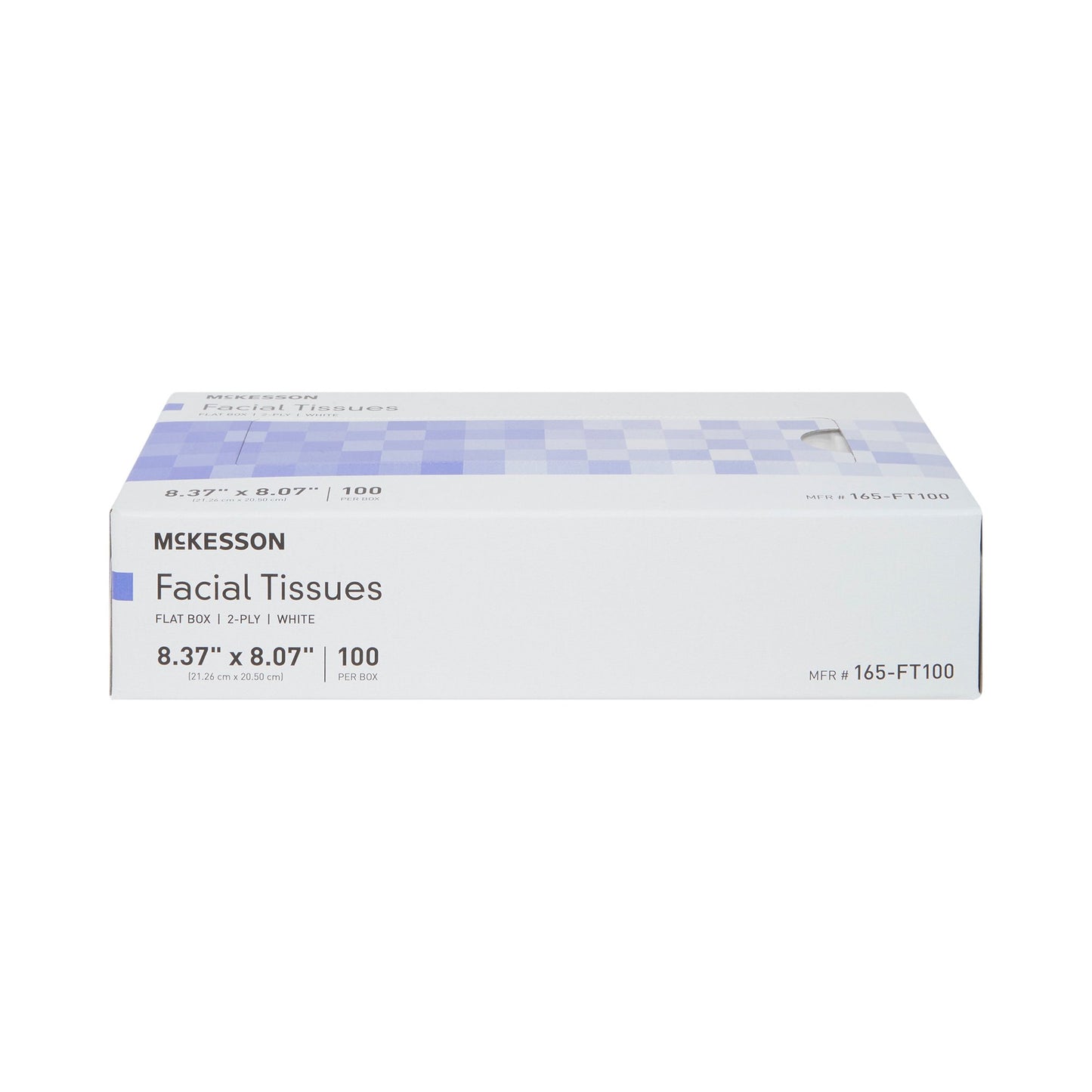 TISSUE, FACIAL FLAT BOX 2PLY WHT 8.37"X8.07"