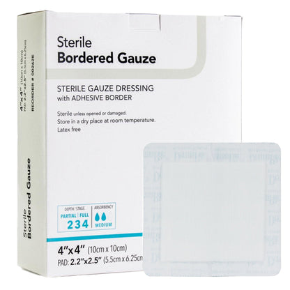 GAUZE, BORDERED STR 4X4" 2X2"PAD