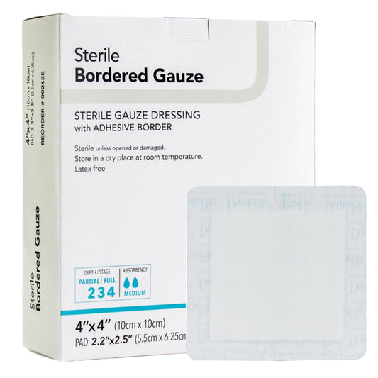 GAUZE, BORDERED STR 4X4" 2X2"PAD