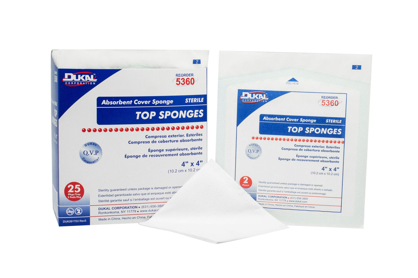 SPONGE, GAUZE TOP N/WOVN STR 4"X4"