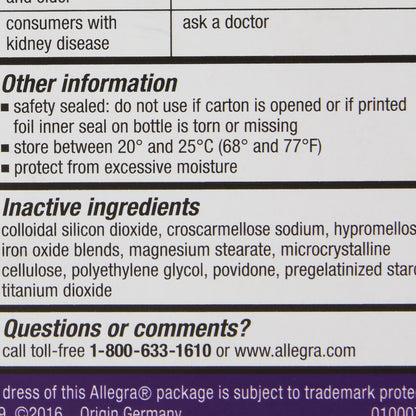 ALLEGRA 24HR, TAB 180MG ADLT