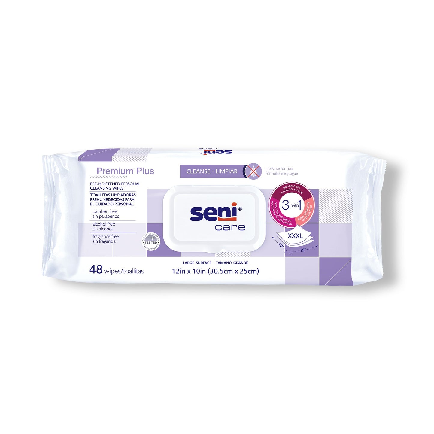 WIPES, CLEANSING SENI CARE PREMIUM PLUS
