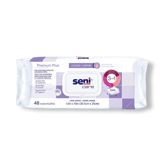 WIPES, CLEANSING SENI CARE PREMIUM PLUS
