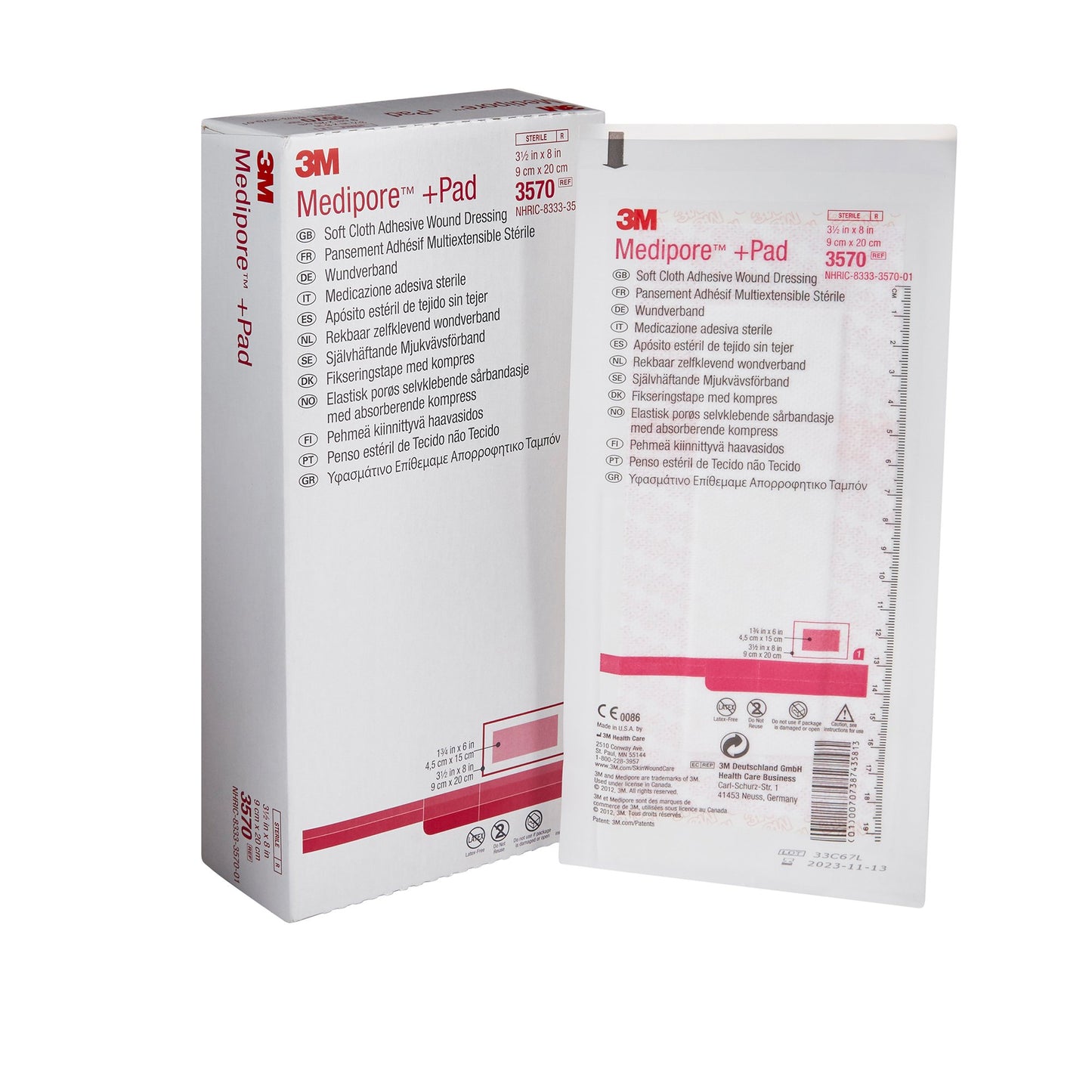 DRESSING, SOFT CLOTH MEDIPORE+PAD 3 1/2X8"